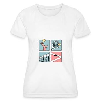 Tennis Cartoon Cool Tennis Player Club Club - Women's Functional T-Shirt - white - Front - AI Model Female 172 dark (172cm)