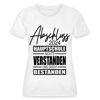 Abschluss 2024 Hauptschule - Frauen Funktions-T-Shirt - Weiß - Vorne - AI Model Female 172 dark (172cm)