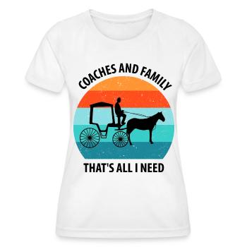Calèche de cocher Calèche tirée par des chevaux Calèche - T-shirt sport Femme - blanc - Devant - AI Model Female 172 dark (172cm)