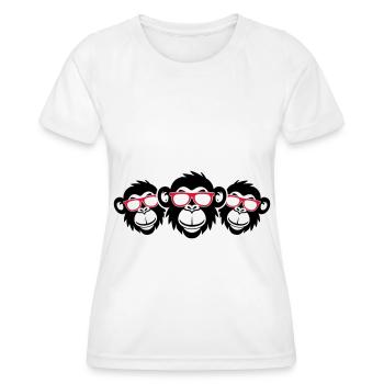 Affenkopf Lustig Party Affen - Frauen Funktions-T-Shirt - Weiß - Vorne - AI Model Female 172 dark (172cm)