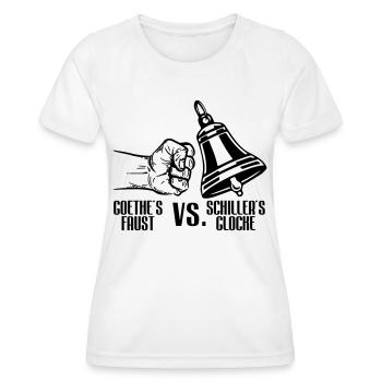 Farbe änderbar | Goethe vs. Schiller - Frauen Funktions-T-Shirt - Weiß - Vorne - AI Model Female 172 dark (172cm)