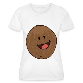 Kokosnuss Kokos Nüsse Nuss Kokosnüsse - Frauen Funktions-T-Shirt - Weiß - Vorne - AI Model Female 172 dark (172cm)