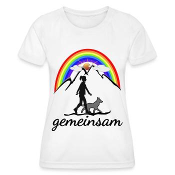 Hund und Frau gemeinsam - Frauen Funktions-T-Shirt - Weiß - Vorne - AI Model Female 172 dark (172cm)