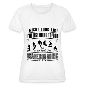 Wakeboard Wakeboarding Wakeboarder Idée Cadeau - T-shirt sport Femme - blanc - Devant - AI Model Female 172 dark (172cm)