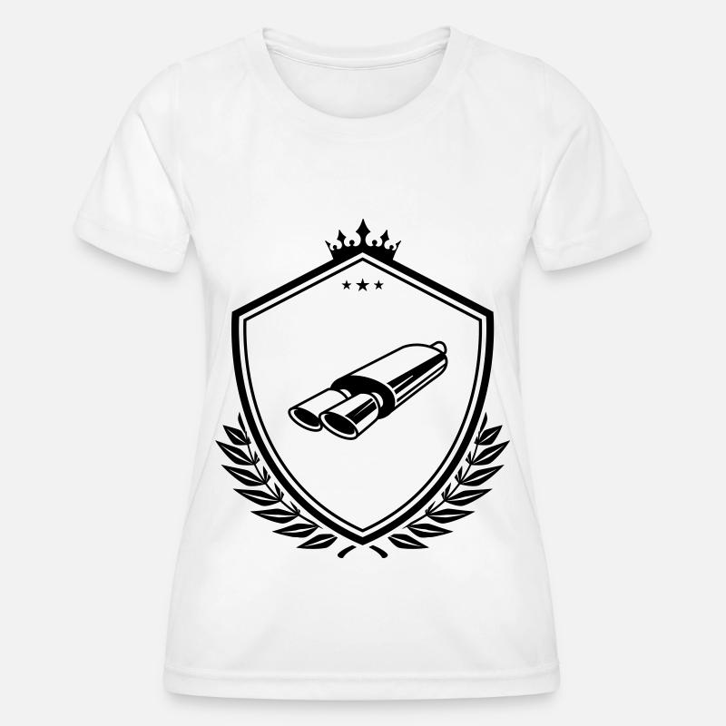 Exhaust tuning crest - Women's Functional T-Shirt - white