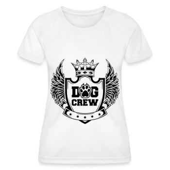 Dog Crew Wappen Logo - Frauen Funktions-T-Shirt - Weiß - Vorne - AI Model Female 172 dark (172cm)