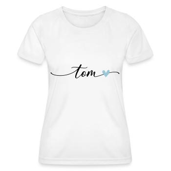 Tom Name Calligraphy Font - Women's Functional T-Shirt - white - Front - AI Model Female 172 dark (172cm)