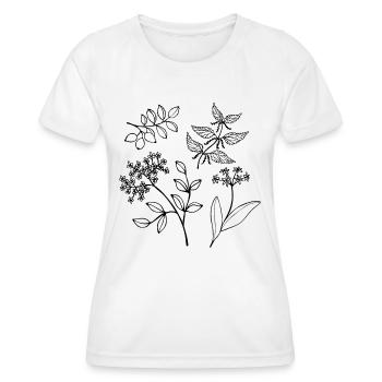 Forêt Vert Herbes sauvages Plantes forestières Plantes sauvages - T-shirt sport Femme - blanc - Devant - AI Model Female 172 dark (172cm)