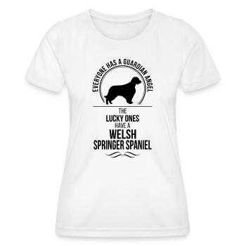 WELSH SPRINGER SPANIEL Guardian Angel Wilsigns - Women's Functional T-Shirt - white - Front - AI Model Female 172 dark (172cm)