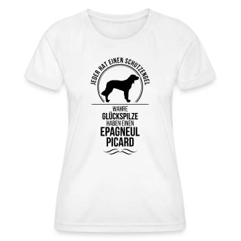 EPAGNEUL PICARD Schutzengel Hunde Spruch Wilsigns - Frauen Funktions-T-Shirt - Weiß - Vorne - AI Model Female 172 dark (172cm)