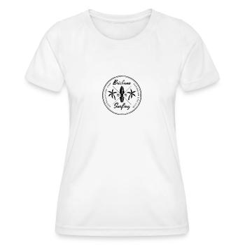 Retro Brisbane Australia Beach Surfing Fan - Women's Functional T-Shirt - white - Front - AI Model Female 172 dark (172cm)