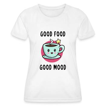 Good food good mood bonne nourriture bonne humeur - T-shirt sport Femme - blanc - Devant - AI Model Female 172 dark (172cm)