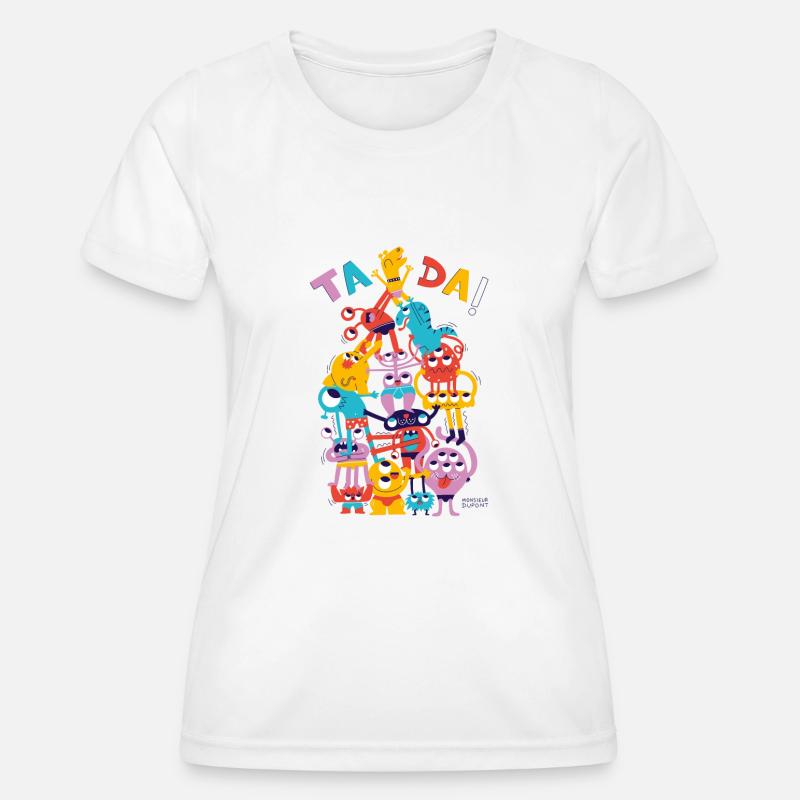 Monsters pyramid - Women's Functional T-Shirt - white