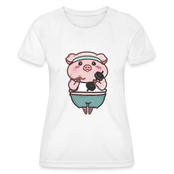 Mumps at the gym - Women's Functional T-Shirt - white - Front - AI Model Female 172 dark (172cm)