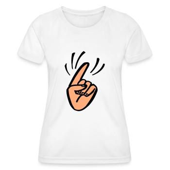 Finger Waggle - Frauen Funktions-T-Shirt - Weiß - Vorne - AI Model Female 172 dark (172cm)