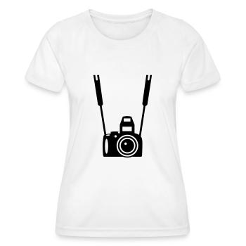 Foto-Kamera - Frauen Funktions-T-Shirt - Weiß - Vorne - AI Model Female 172 dark (172cm)