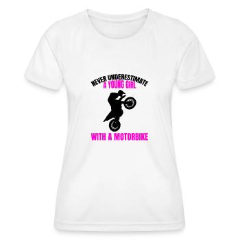 Motorrad Frauen Moped Mädchen Mofa Geschenk Bike - Frauen Funktions-T-Shirt - Weiß - Vorne - AI Model Female 172 dark (172cm)