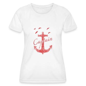 Captain - Frauen Funktions-T-Shirt - Weiß - Vorne - AI Model Female 172 dark (172cm)