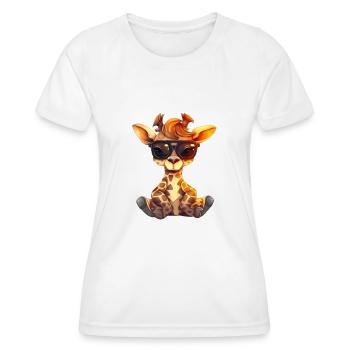 Mignon bébé girafe - T-shirt sport Femme - blanc - Devant - AI Model Female 172 dark (172cm)