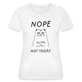 Nein, heute nicht Katze Morgenarbeit - Frauen Funktions-T-Shirt - Weiß - Vorne - AI Model Female 172 dark (172cm)