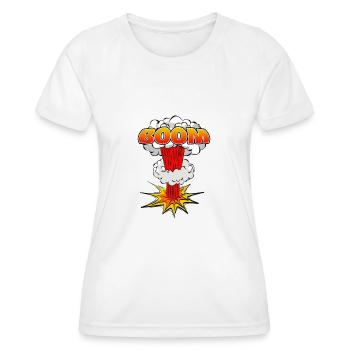 Boom BD Explosion Symbole de lettering - T-shirt sport Femme - blanc - Devant - AI Model Female 172 dark (172cm)