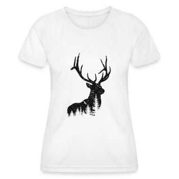 cerf - T-shirt sport Femme - blanc - Devant - AI Model Female 172 dark (172cm)