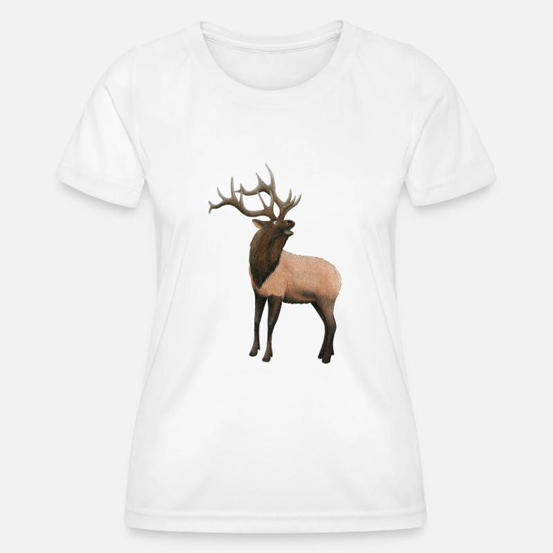 Elk deer - Women's Functional T-Shirt - white