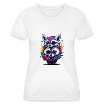 Racoton laveur 3 - T-shirt sport Femme - blanc - Devant - AI Model Female 172 dark (172cm)