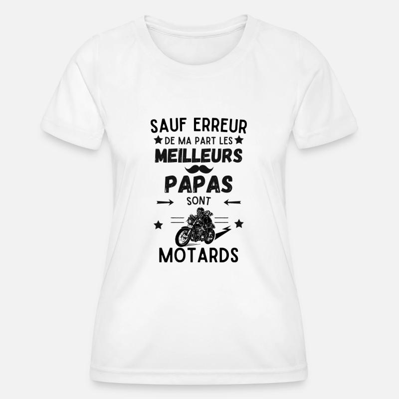 BIKER DAD - Women's Functional T-Shirt - white