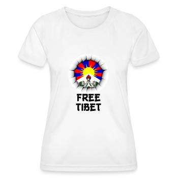 free tibet - Frauen Funktions-T-Shirt - Weiß - Vorne - AI Model Female 172 dark (172cm)