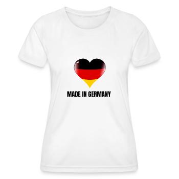 "Made in Germany" - Frauen Funktions-T-Shirt - Weiß - Vorne - AI Model Female 172 dark (172cm)