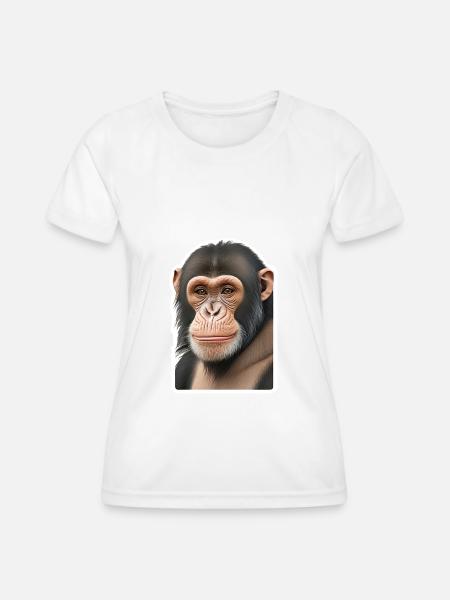 Schimpanse - Frauen Funktions-T-Shirt - Weiß
