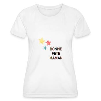 BONNE FÊTE. FÊTE DES MÈRES. FÊTE DES PÈRES. FÊTE - T-shirt sport Femme - blanc - Devant - AI Model Female 172 dark (172cm)