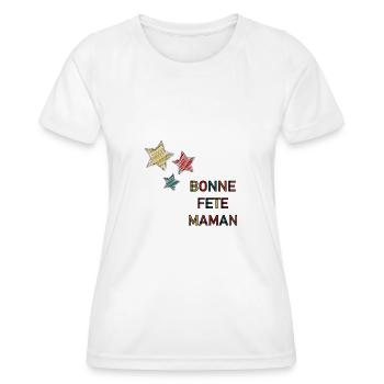 BONNE FÊTE. FÊTE DES MÈRES. FÊTE DES PÈRES. FÊTE - T-shirt sport Femme - blanc - Devant - AI Model Female 172 dark (172cm)