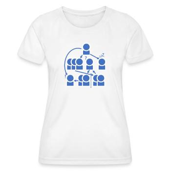 Verrücktes Organigramm - alles klar? - Frauen Funktions-T-Shirt - Weiß - Vorne - AI Model Female 172 dark (172cm)