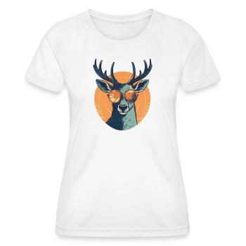 Lunettes de soleil Cerf Cerf Rouge - T-shirt sport Femme - blanc - Devant - AI Model Female 172 dark (172cm)