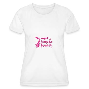 female power,schrift,rosa,pink - Frauen Funktions-T-Shirt - Weiß - Vorne - AI Model Female 172 dark (172cm)