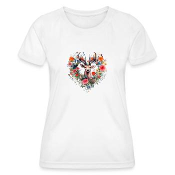 Ersatz Dirndl Hirschgeweih Hirsch - Frauen Funktions-T-Shirt - Weiß - Vorne - AI Model Female 172 dark (172cm)