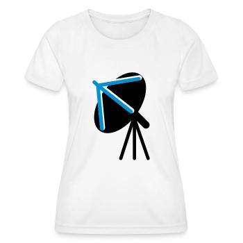 Satellitenschüssel mit Blick in den Himmel - Frauen Funktions-T-Shirt - Weiß - Vorne - AI Model Female 172 dark (172cm)
