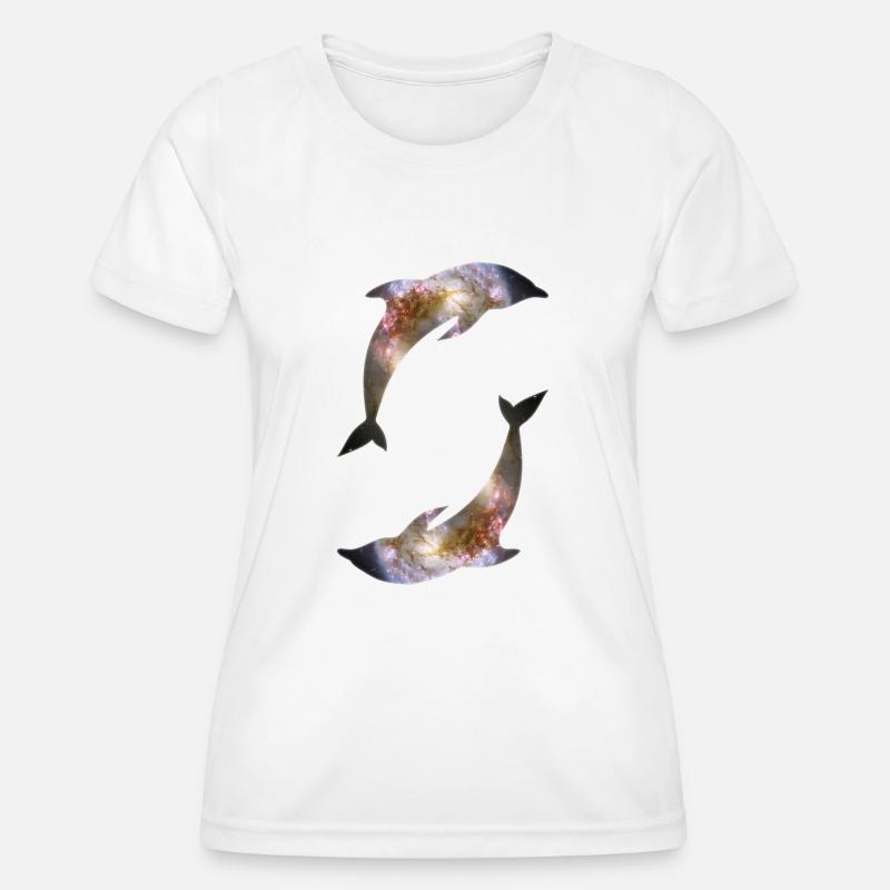 Dolphins Galaxy - Women's Functional T-Shirt - white