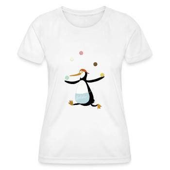 Pinguin jongliert Eis - Frauen Funktions-T-Shirt - Weiß - Vorne - AI Model Female 172 dark (172cm)