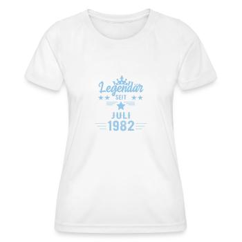 Juli 1982 - 40. Geburtstag Geschenk. Deutsch. - Frauen Funktions-T-Shirt - Weiß - Vorne - AI Model Female 172 dark (172cm)