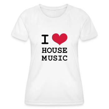 I Love House Music ! - Frauen Funktions-T-Shirt - Weiß - Vorne - AI Model Female 172 dark (172cm)