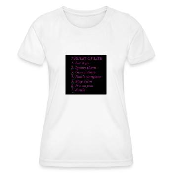 Rules of life 2 - Women's Functional T-Shirt - white - Front - AI Model Female 172 dark (172cm)
