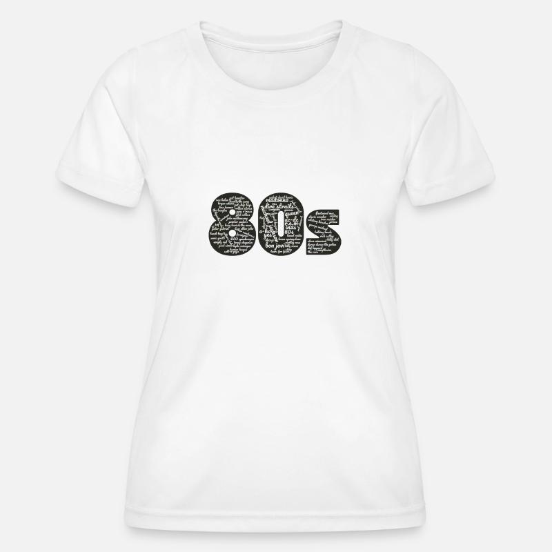 Cloud words 80s black - Women's Functional T-Shirt - white