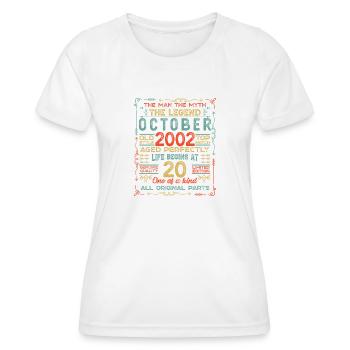 Octobre 2002 - Cadeau de 20e anniversaire. Légende. - T-shirt sport Femme - blanc - Devant - AI Model Female 172 dark (172cm)
