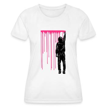 STREET ART - SPRAY BOY - Frauen Funktions-T-Shirt - Weiß - Vorne - AI Model Female 172 dark (172cm)
