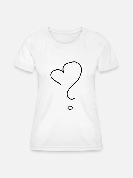 Herzfrage - Frauen Funktions-T-Shirt - Weiß