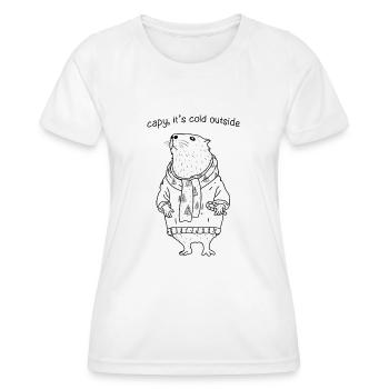 Capybara Winter Minimalist - Women's Functional T-Shirt - white - Front - AI Model Female 172 dark (172cm)