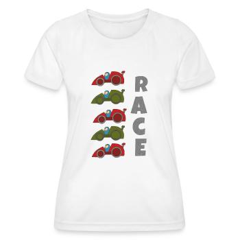 Course de voitures - T-shirt sport Femme - blanc - Devant - AI Model Female 172 dark (172cm)